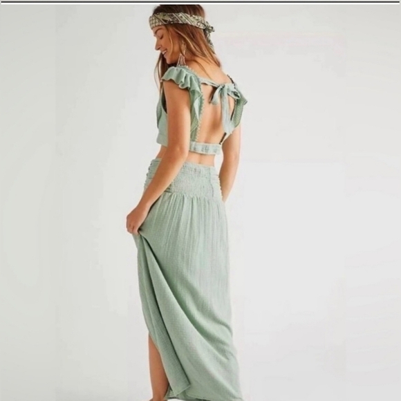 NWOT Free People Country Line Crop Top & Maxi Skirt - Picture 3 of 4